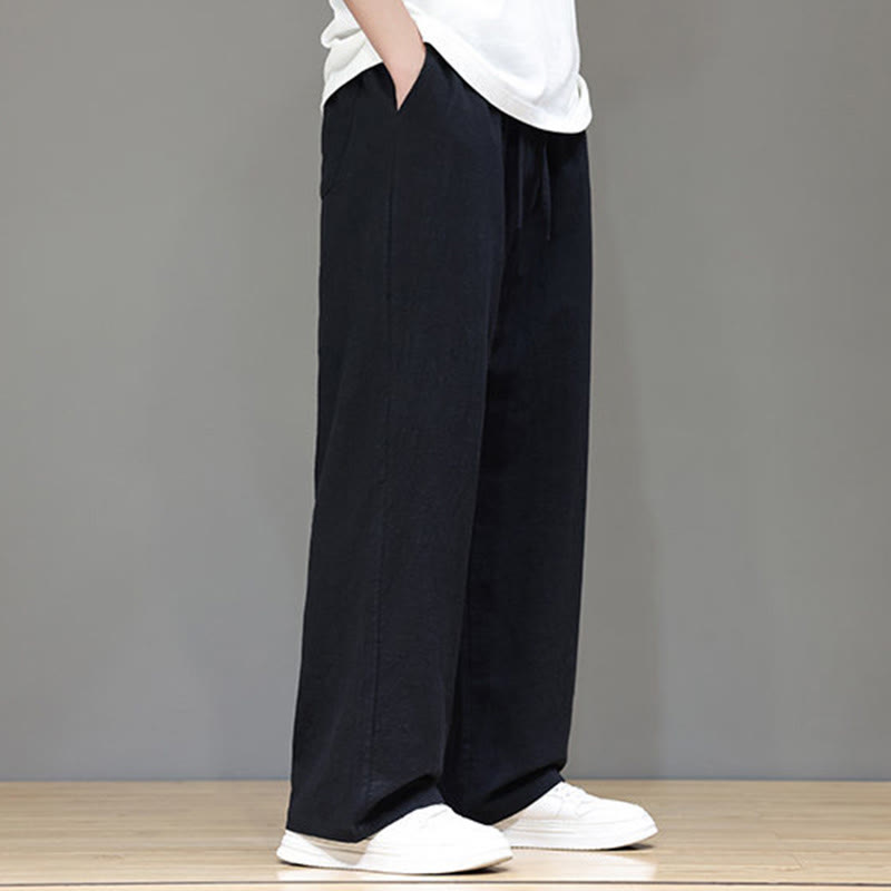 Buddha Stones Sommer-Herrenhose mit geradem Bein und Taschen - image 32