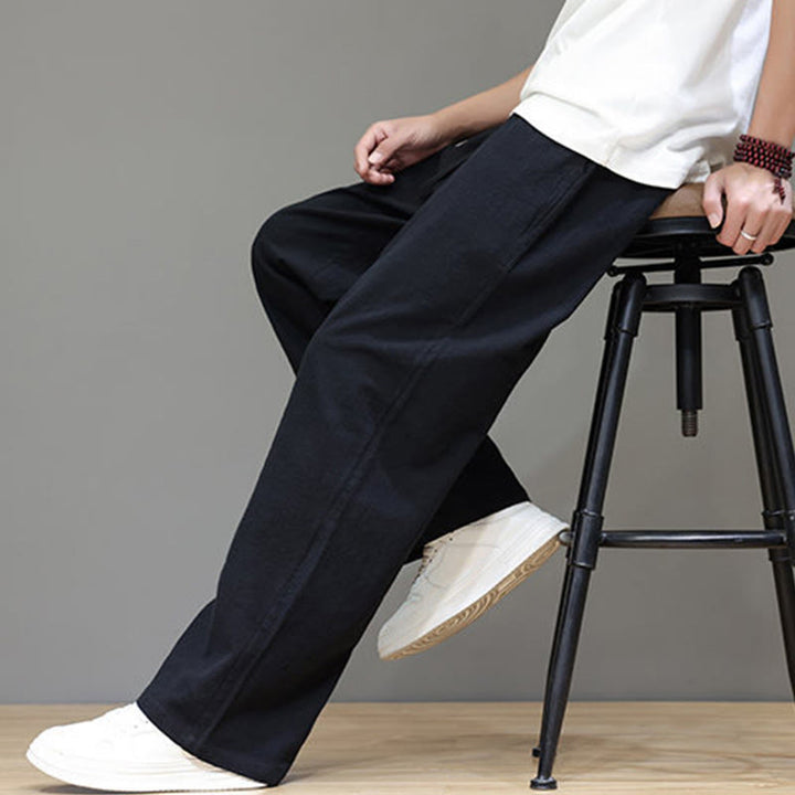 Buddha Stones Sommer-Herrenhose mit geradem Bein und Taschen - image 38