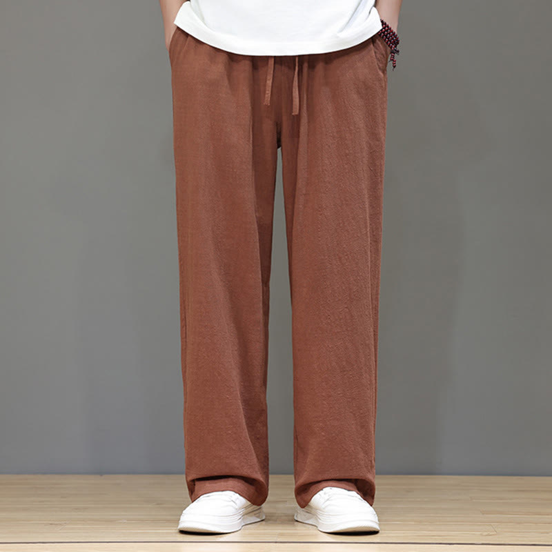 Buddha Stones Sommer-Herrenhose mit geradem Bein und Taschen - image 39