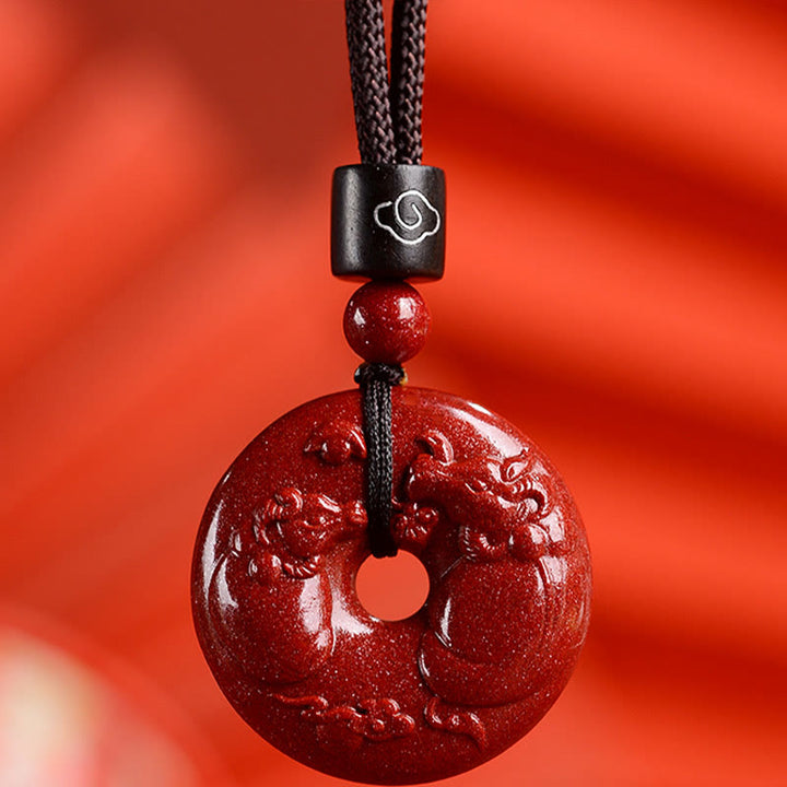 Buddha Stones ​​Chinesische Sternzeichen Zinnober Frieden Schnalle Ruhe Halskette Anhänger - Ochse - Klein 28*8 mm - image 15