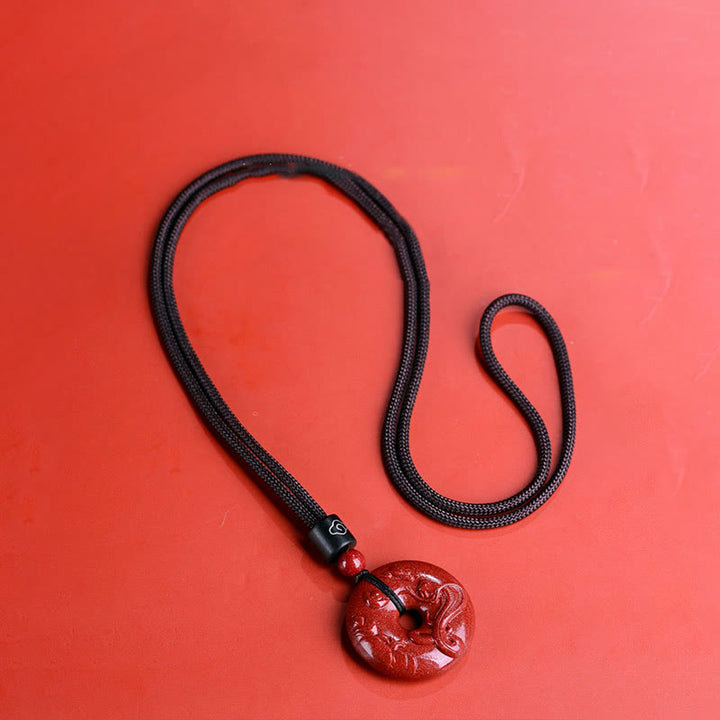 Buddha Stones ​​Chinesische Sternzeichen Zinnober Frieden Schnalle Ruhe Halskette Anhänger - image 5