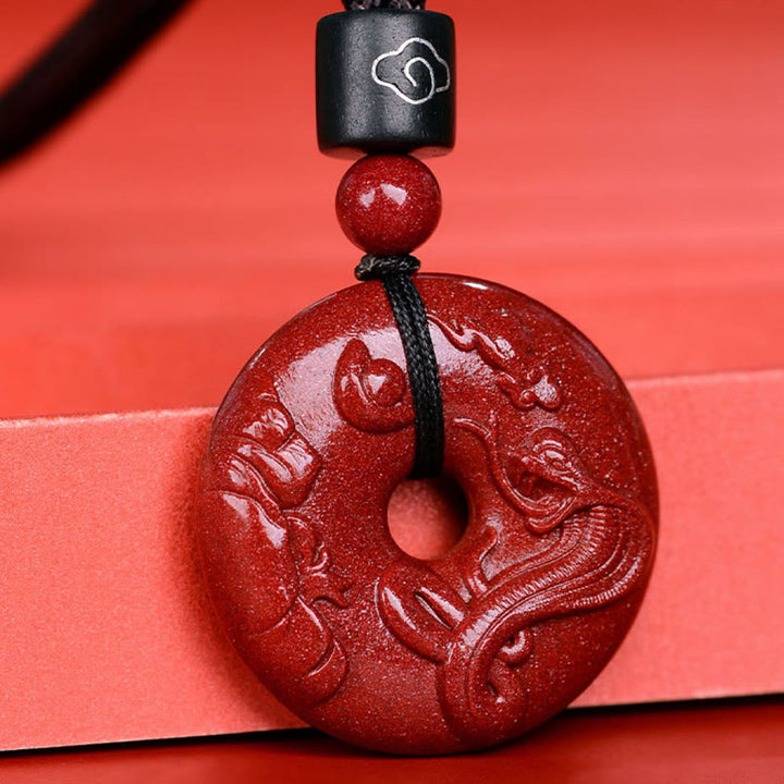 Buddha Stones ​​Chinesische Sternzeichen Zinnober Frieden Schnalle Ruhe Halskette Anhänger - image 2