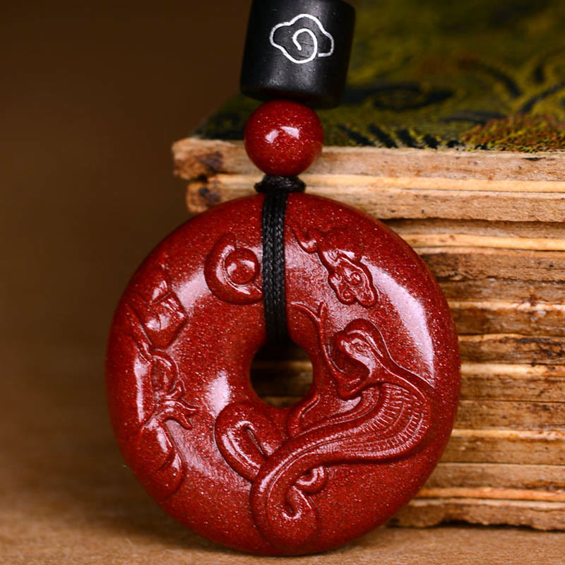 Buddha Stones ​​Chinesische Sternzeichen Zinnober Frieden Schnalle Ruhe Halskette Anhänger - image 4