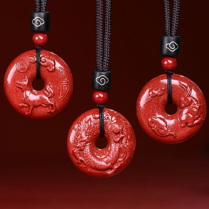Buddha Stones ​​Chinesische Sternzeichen Zinnober Frieden Schnalle Ruhe Halskette Anhänger - image 39