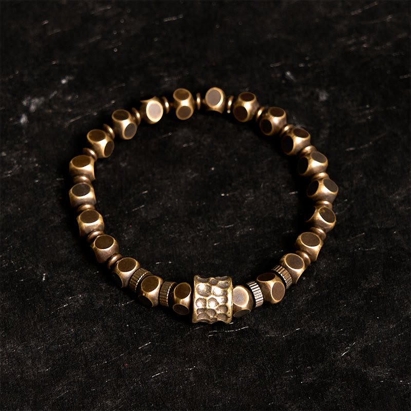Buddha Stones ​​Messing Kupfer Meteoritenmuster Balance-Armband - image 1