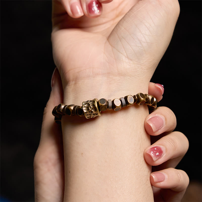 Buddha Stones ​​Messing Kupfer Meteoritenmuster Balance-Armband - image 4