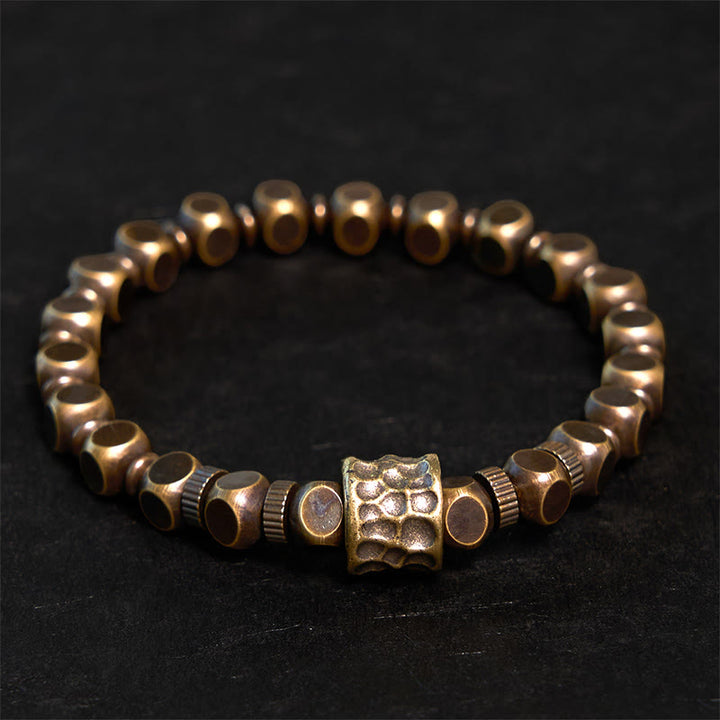 Buddha Stones Balance-Armband mit Kupfer-Meteoriten-Muster