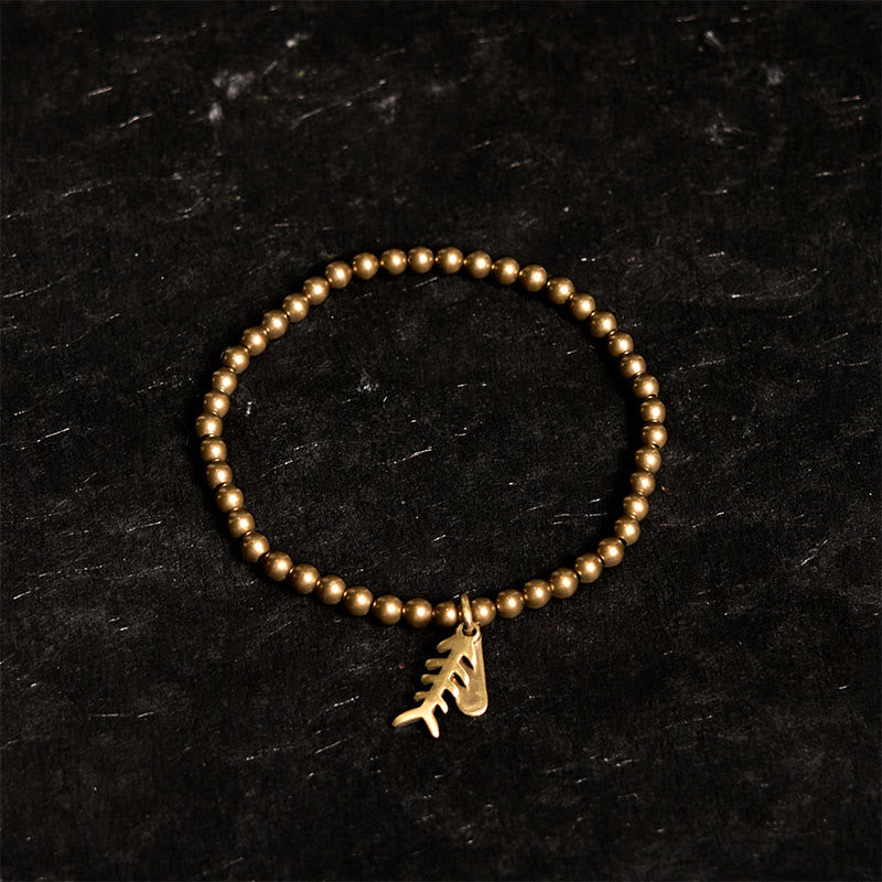 Buddha Stones ​​Messing Kupfer Fischgräten-Heilarmband - image 1