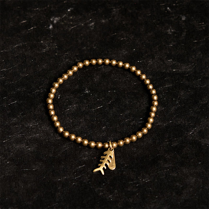 Buddha Stones ​​Messing Kupfer Fischgräten-Heilarmband - image 1
