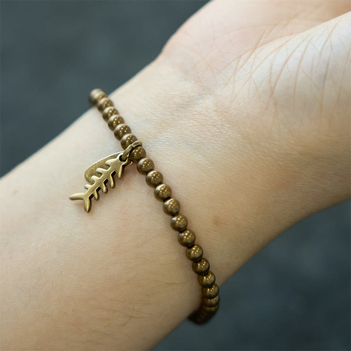 Buddha Stones ​​Messing Kupfer Fischgräten-Heilarmband - image 7