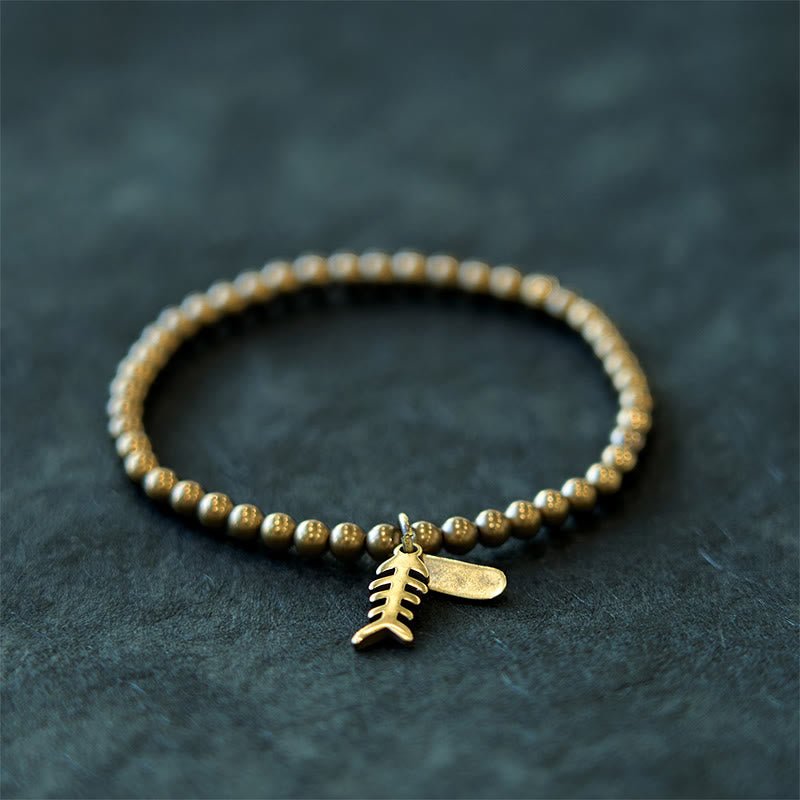 Buddha Stones ​​Messing Kupfer Fischgräten-Heilarmband - image 8