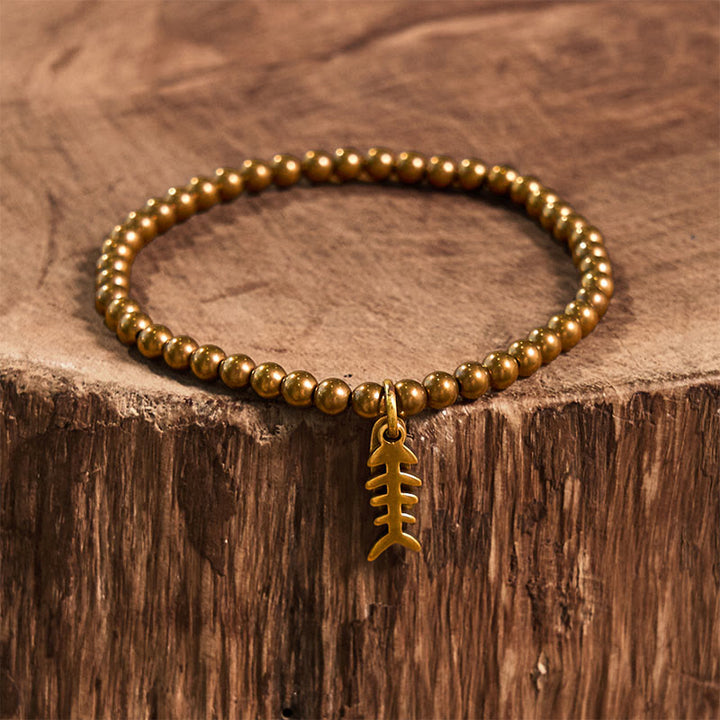 Buddha Stones ​​Messing Kupfer Fischgräten-Heilarmband - image 9
