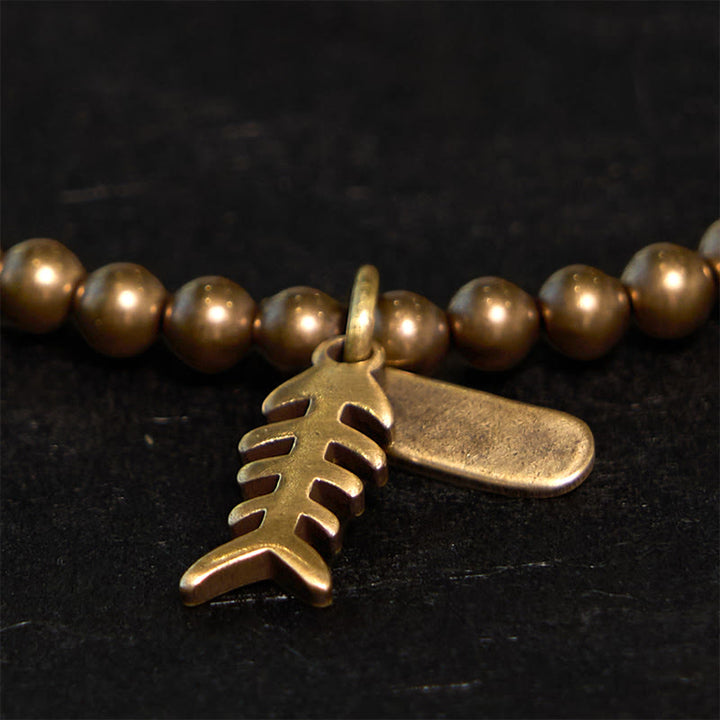Buddha Stones ​​Messing Kupfer Fischgräten-Heilarmband - image 2