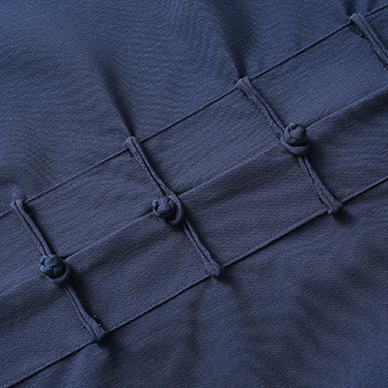 Buddha Stones 2-teiliger Tang-Anzug, traditioneller Froschknopf, Herren-Langarmshirt und Hose, Kleidungsset - image 3