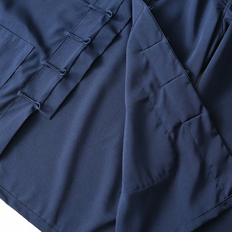 Buddha Stones 2-teiliger Tang-Anzug, traditioneller Froschknopf, Herren-Langarmshirt und Hose, Kleidungsset - image 4