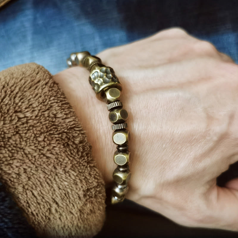 Buddha Stones ​​Messing Kupfer Meteoritenmuster Balance-Armband - image 8