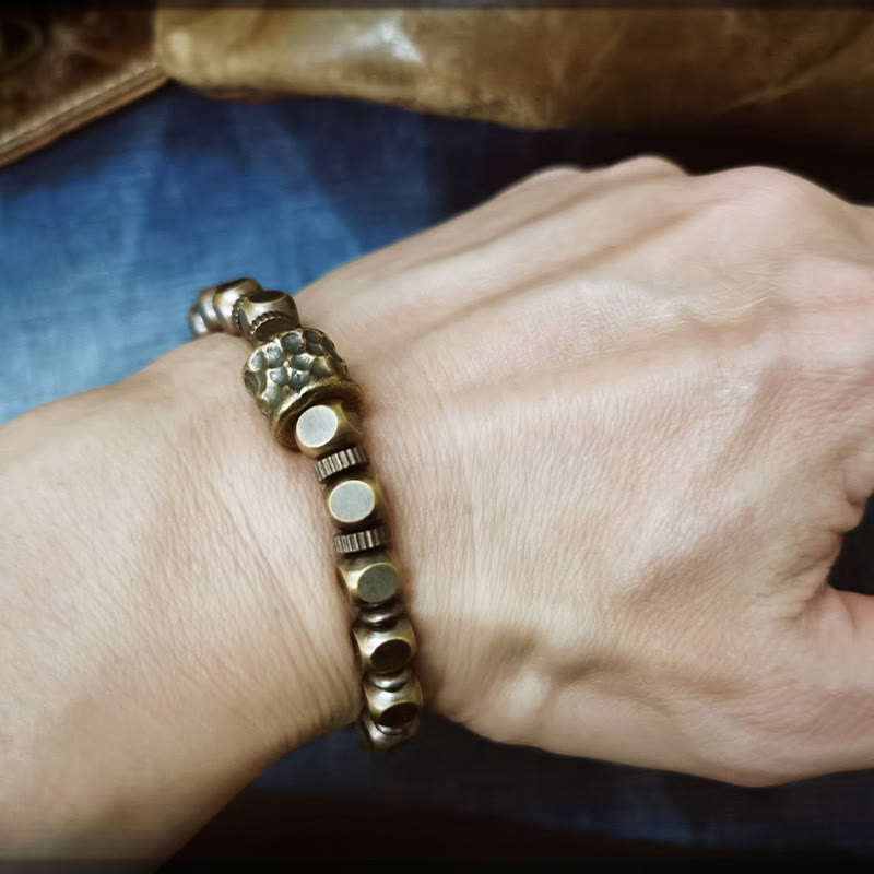 Buddha Stones ​​Messing Kupfer Meteoritenmuster Balance-Armband - image 7