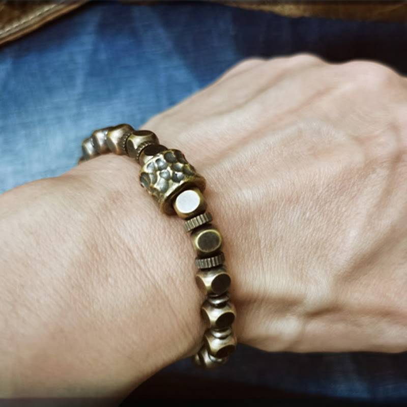 Buddha Stones ​​Messing Kupfer Meteoritenmuster Balance-Armband - image 3