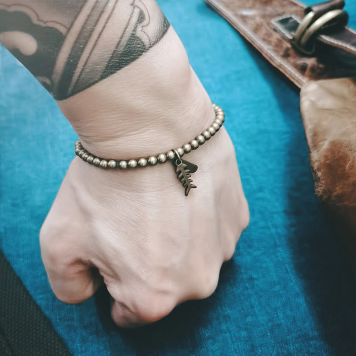 Buddha Stones ​​Messing Kupfer Fischgräten-Heilarmband - image 4