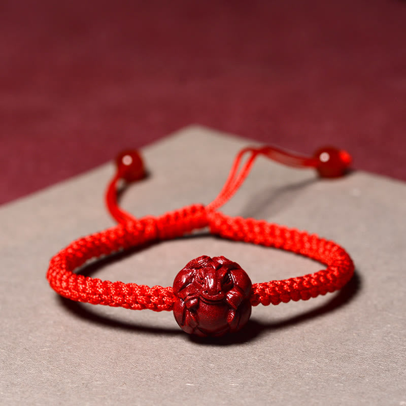 Buddha Stones, chinesisches Tierkreiszeichen, rote Schnur, Zinnober-Segensarmband