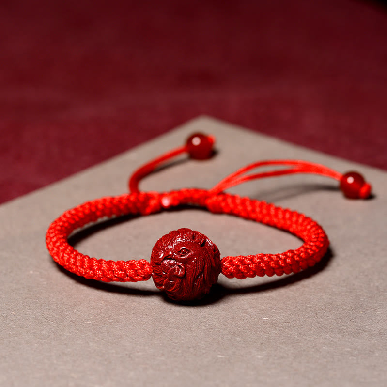 Buddha Stones, chinesisches Tierkreiszeichen, rote Schnur, Zinnober-Segensarmband