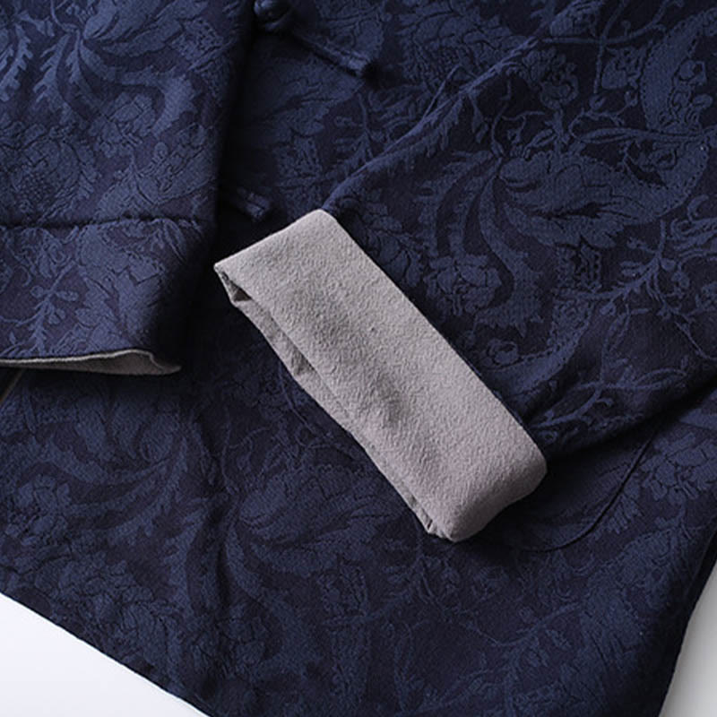 Buddha Stones 2-teiliger Tang-Anzug für Herren, Jacquard-Rebenmuster, Froschknopf, Baumwolle, Langarm, Hemd, Hose - image 6