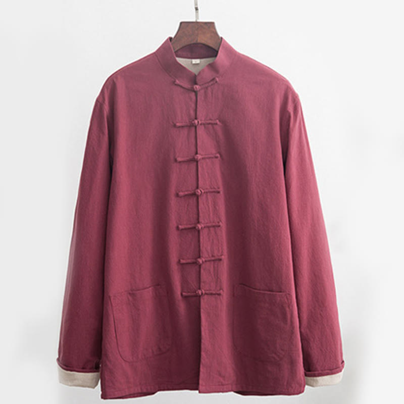 Buddha Stones 2-teiliger Zen-Tang-Anzug für Herren aus Leinen mit Froschknöpfen, langärmeliges Hemd und Hose - image 19