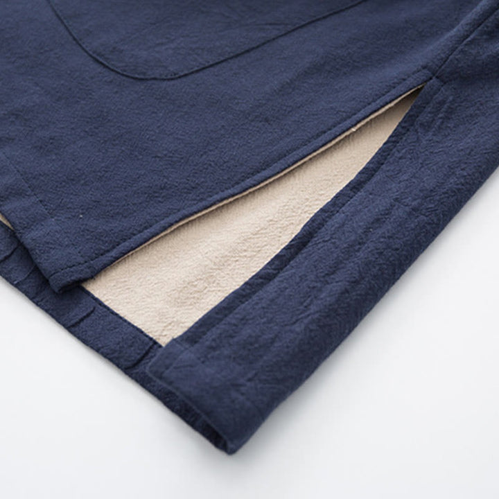 Buddha Stones 2-teiliger Zen-Tang-Anzug für Herren aus Leinen mit Froschknöpfen, langärmeliges Hemd und Hose - image 31