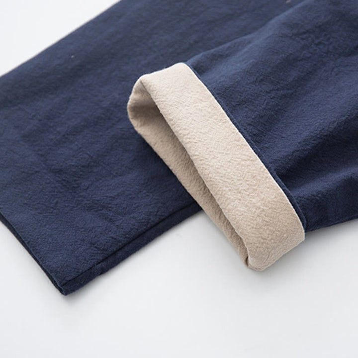 Buddha Stones 2-teiliger Zen-Tang-Anzug für Herren aus Leinen mit Froschknöpfen, langärmeliges Hemd und Hose - image 29