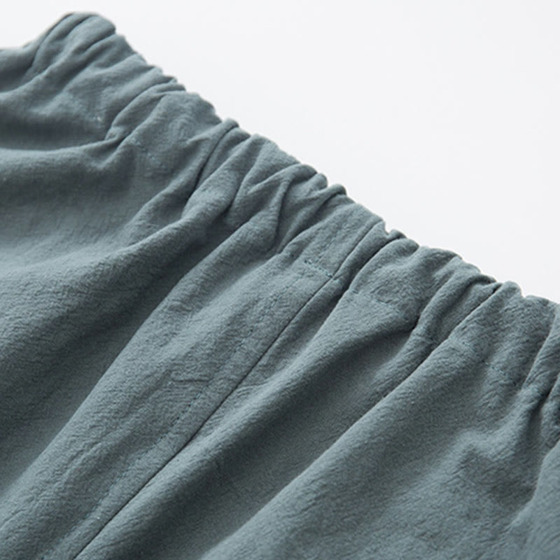 Buddha Stones 2-teiliger Zen-Tang-Anzug für Herren aus Leinen mit Froschknöpfen, langärmeliges Hemd und Hose - image 14