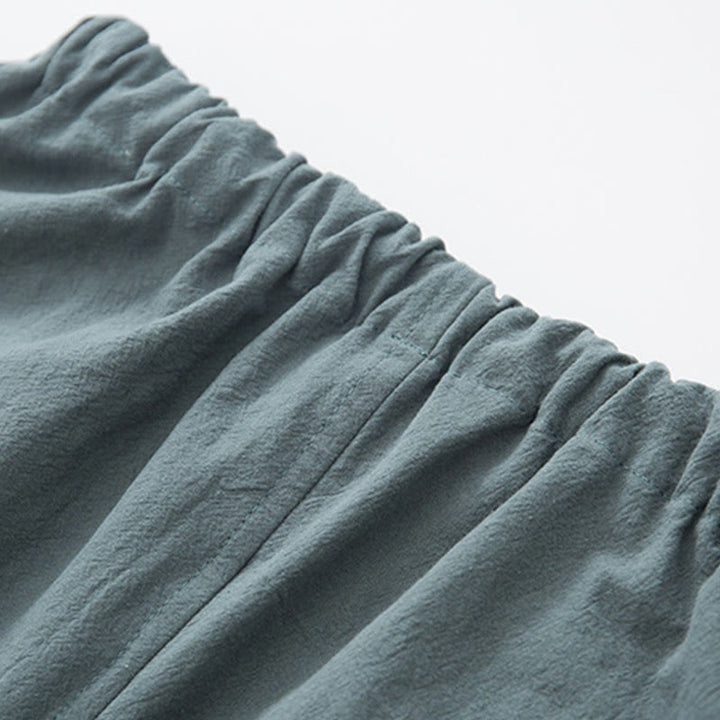 Buddha Stones 2-teiliger Zen-Tang-Anzug für Herren aus Leinen mit Froschknöpfen, langärmeliges Hemd und Hose - image 14