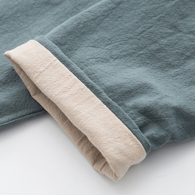 Buddha Stones 2-teiliger Zen-Tang-Anzug für Herren aus Leinen mit Froschknöpfen, langärmeliges Hemd und Hose - image 12