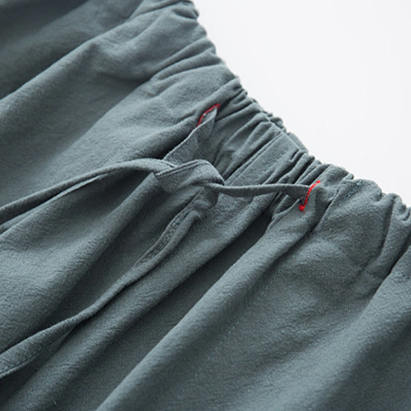 Buddha Stones 2-teiliger Zen-Tang-Anzug für Herren aus Leinen mit Froschknöpfen, langärmeliges Hemd und Hose - image 13