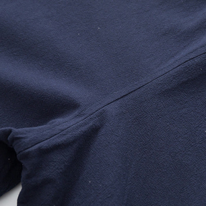 Buddha Stones 2-teiliger Zen-Tang-Anzug für Herren aus Leinen mit Froschknöpfen, langärmeliges Hemd und Hose - image 32