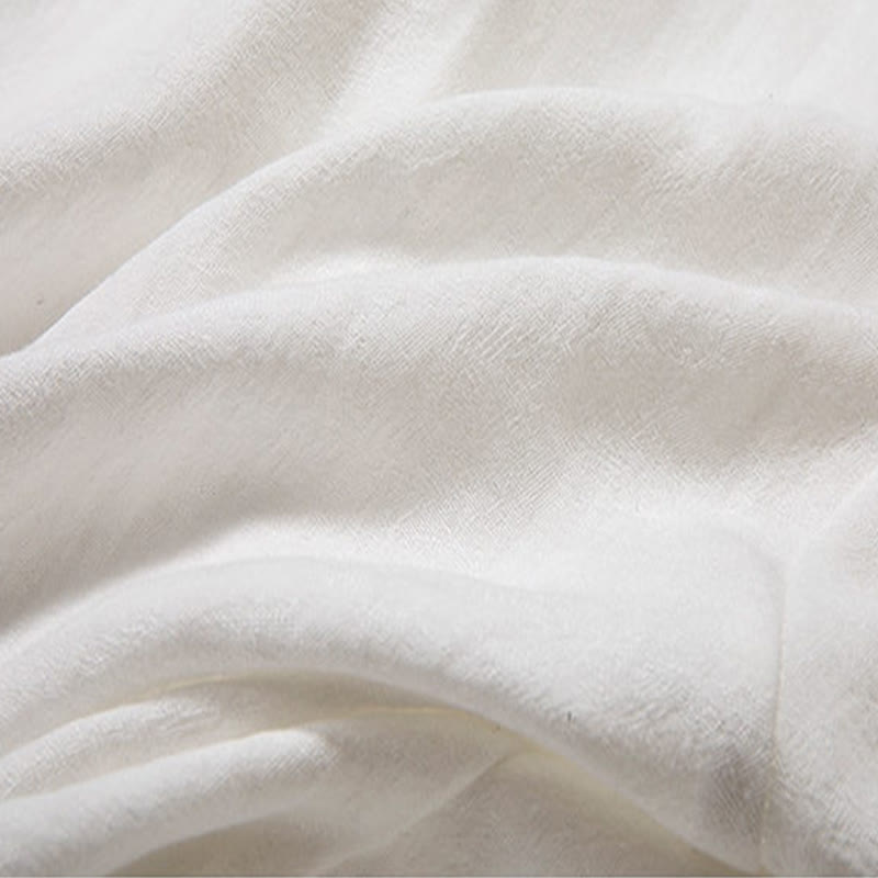 Buddha Stones V-Ausschnitt Herren Leinen Langarmhemd Zen Kleidung - image 9