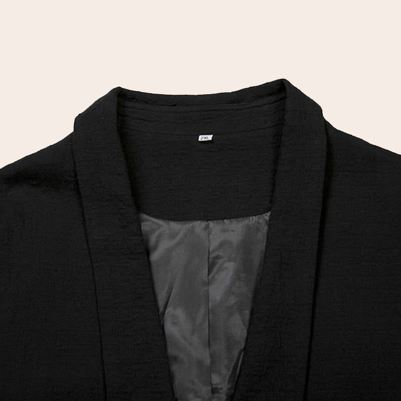 Buddha Stones Fall Simple Cotton Herren Langarm Mittellanger Mantel Kleidung - image 7