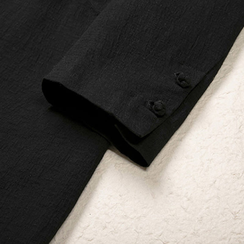 Buddha Stones Fall Simple Cotton Herren Langarm Mittellanger Mantel Kleidung - image 9