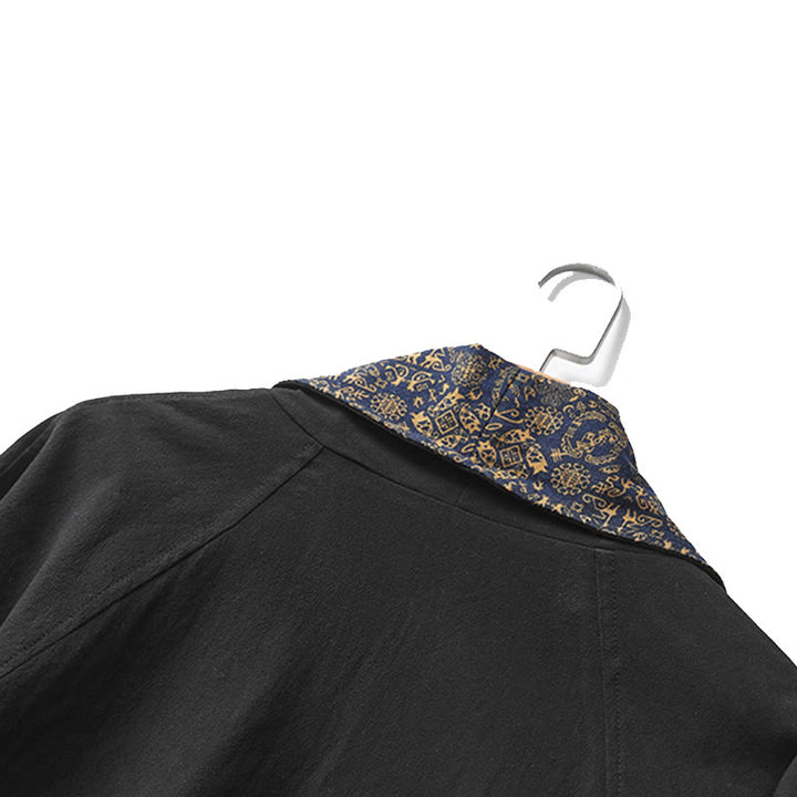 Buddha Stones Fall Herren Baumwolle Mittellanger Mantel Doppelseitige Jacke - image 11