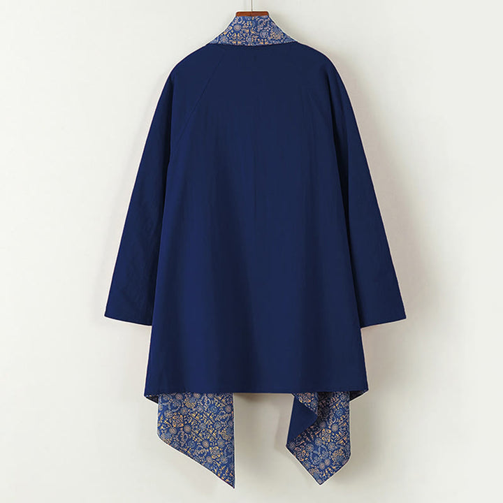 Buddha Stones Fall Herren Baumwolle Mittellanger Mantel Doppelseitige Jacke - image 2