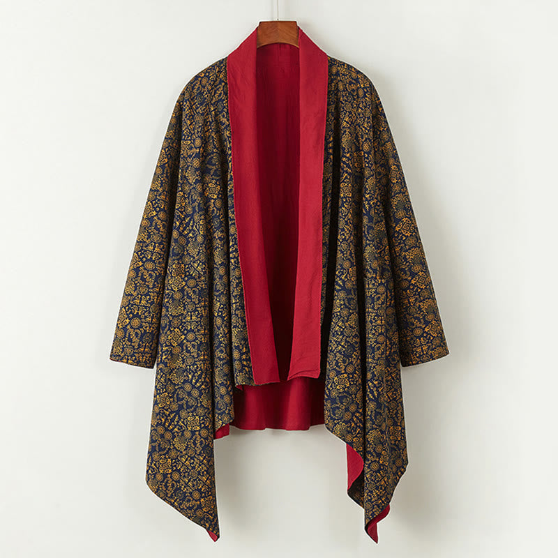 Buddha Stones Fall Herren Baumwolle Mittellanger Mantel Doppelseitige Jacke - image 6