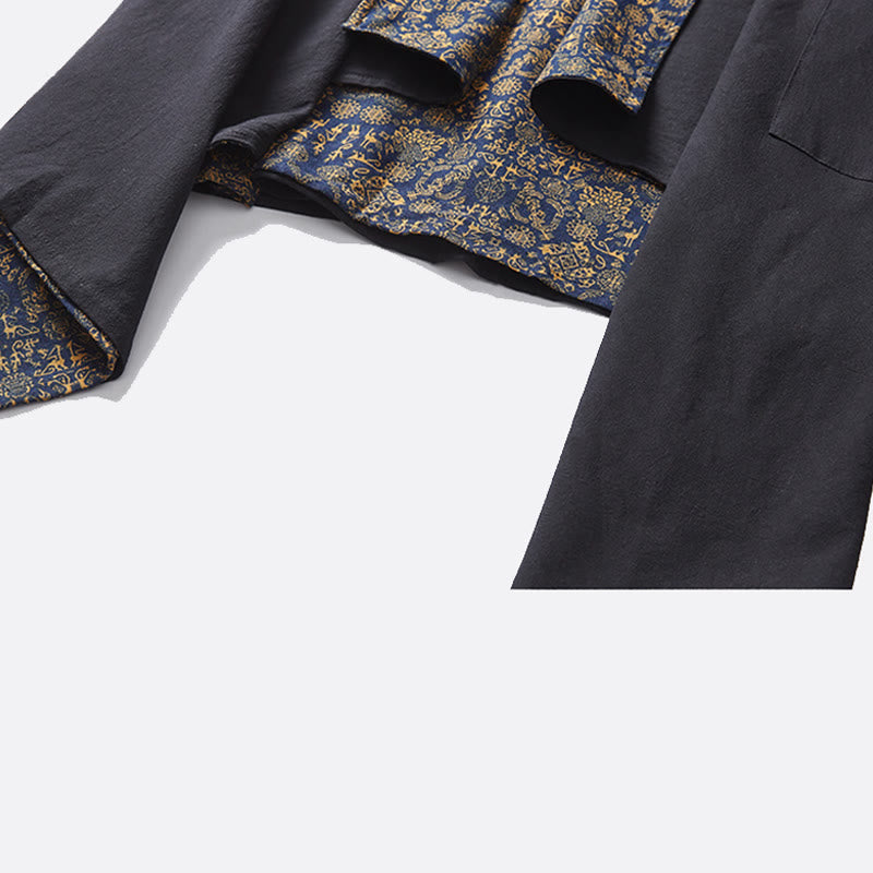 Buddha Stones Fall Herren Baumwolle Mittellanger Mantel Doppelseitige Jacke - image 12