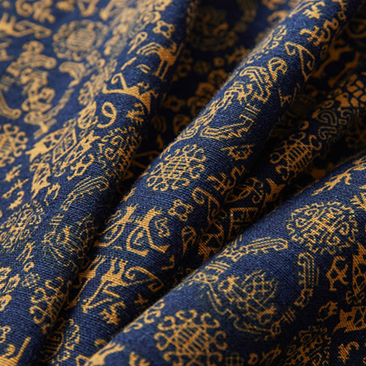 Buddha Stones Fall Herren Baumwolle Mittellanger Mantel Doppelseitige Jacke - image 17