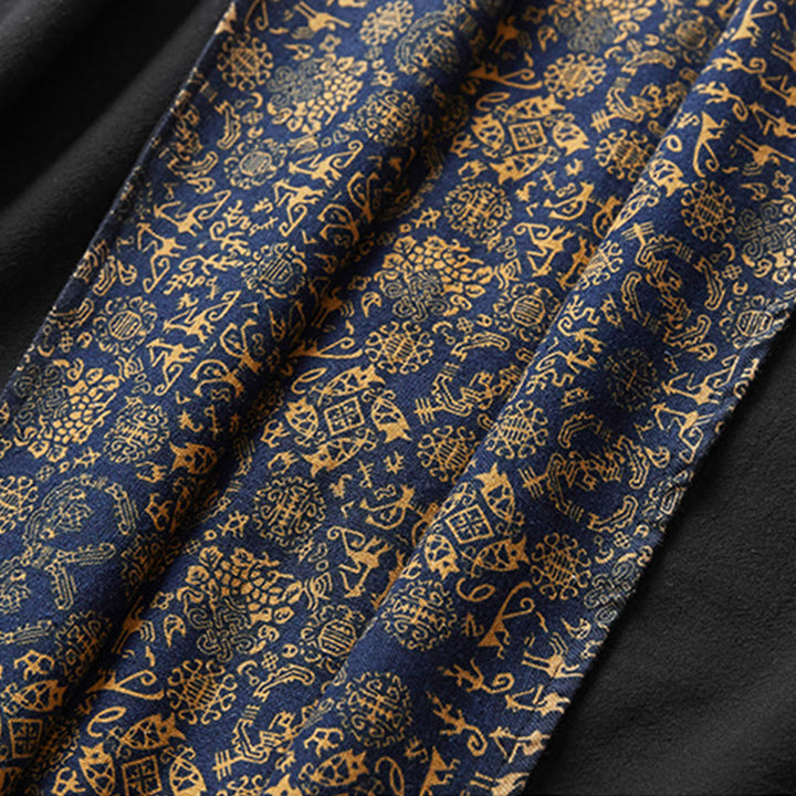 Buddha Stones Fall Herren Baumwolle Mittellanger Mantel Doppelseitige Jacke - image 13