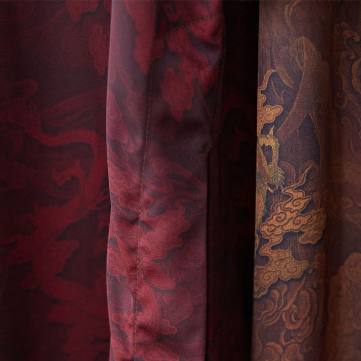 Buddha Stones Vintage Chinesischer Froschknopf Tang Anzug Herren Drachen Baumwollrobe - image 19