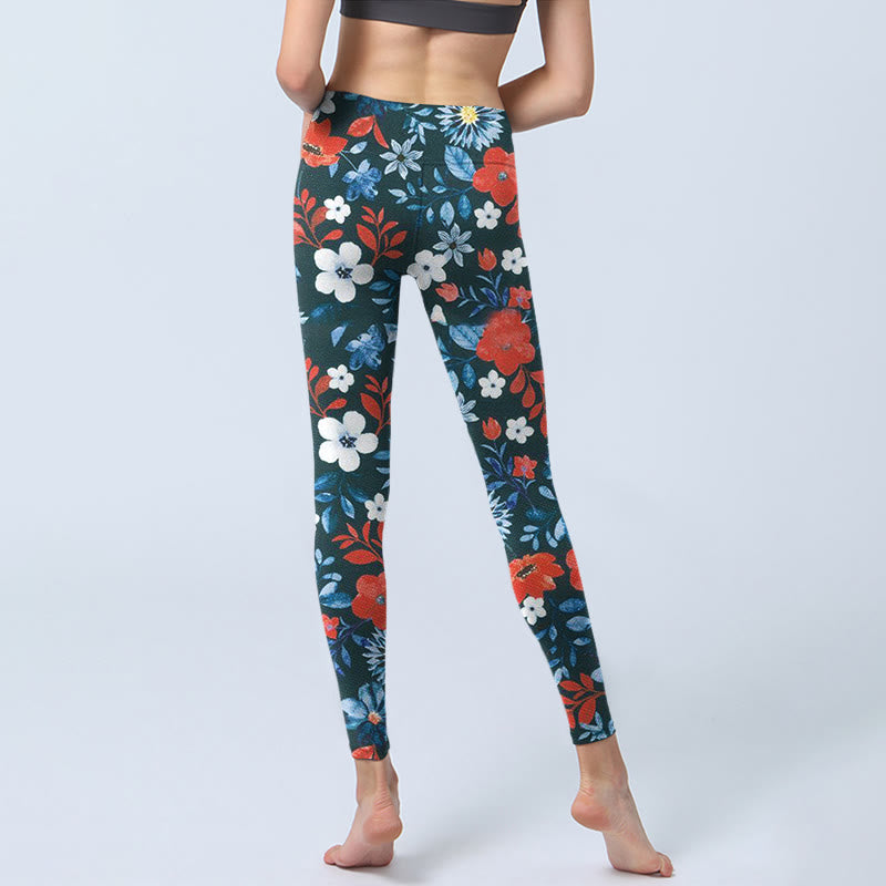 Buddha Stones ​​Rot Weiß Blume Löwenzahn Druck Gym Fitness Leggings frauen Yoga Hosen - image 7