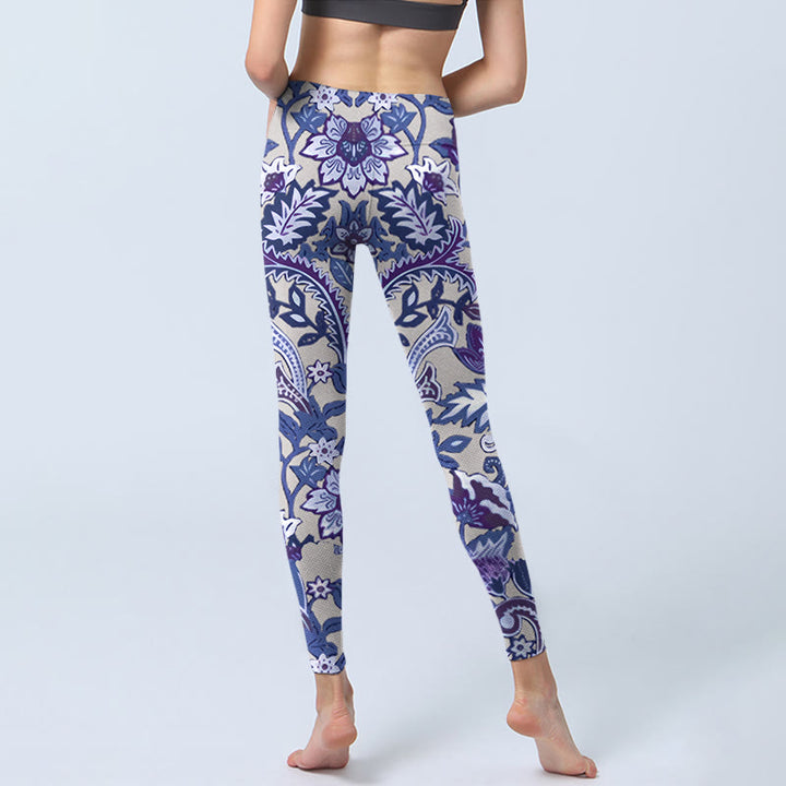 Buddha Stones, lila, Blumenblätter-Druck, Fitness-Leggings für Damen, Yoga-Hose - image 7
