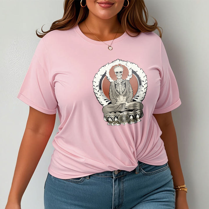 Buddha Stones ​​Skelett Muster T T-shirt - image 14