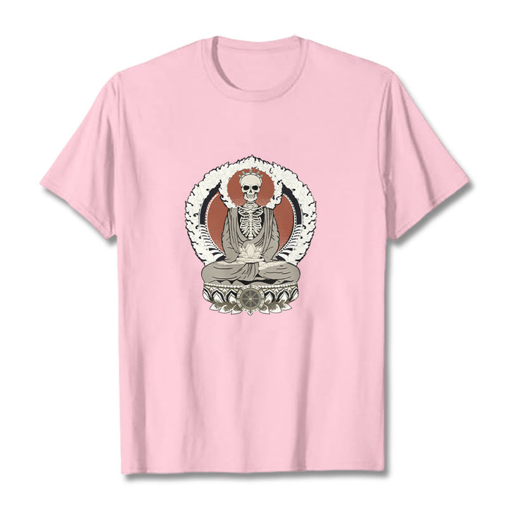 Buddha Stones ​​Skelett Muster T T-shirt - Hellrosa - 2XL - image 12