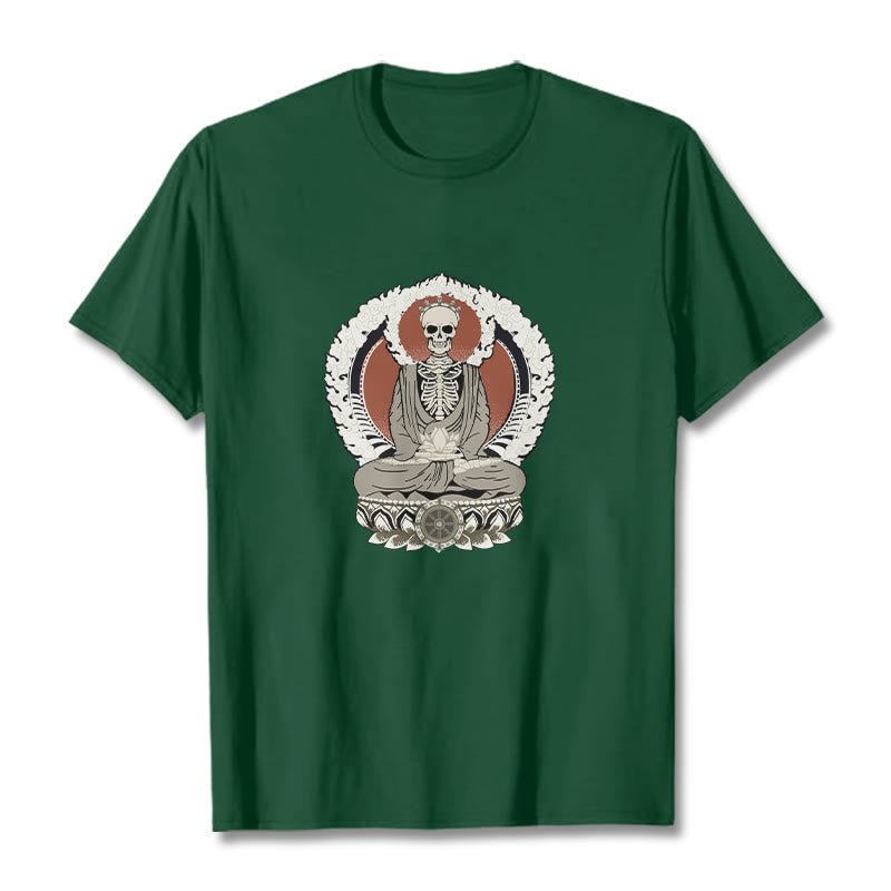Buddha Stones ​​Skelett Muster T T-shirt - Waldgrün - 2XL - image 10