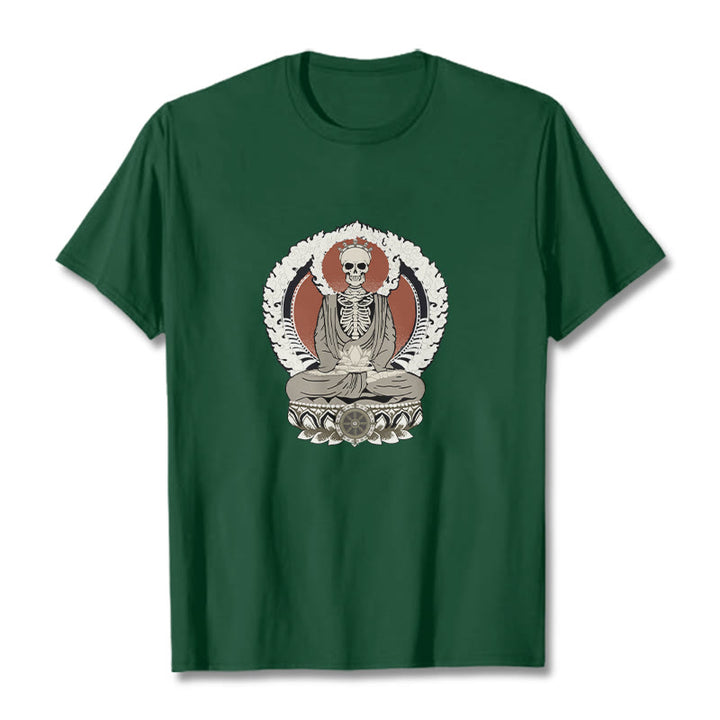 Buddha Stones ​​Skelett Muster T T-shirt - Waldgrün - 2XL - image 10